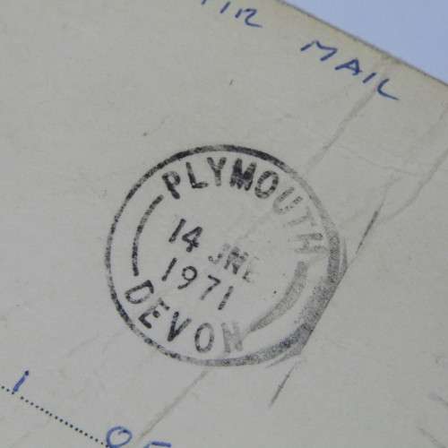 British New Telephone number Notice card sent from Plymouth 1971