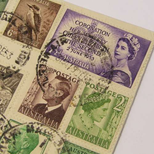 Australian Airmail to South Africa with 13 different stamps on it