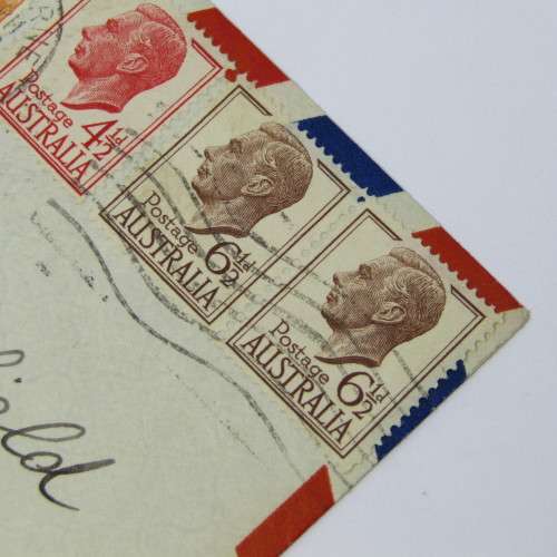 Australian Airmail to England cover with 2 x 6 12d and 5d stamps