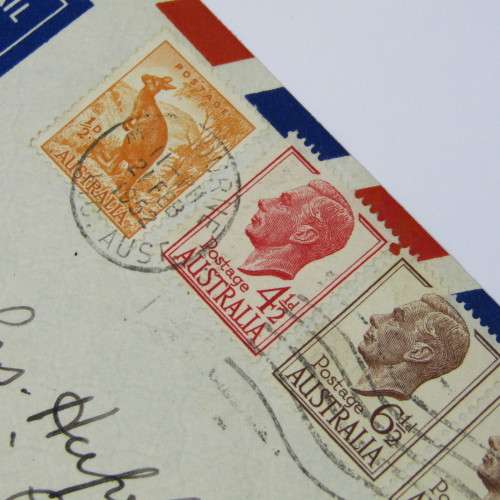 Australian Airmail to England cover with 2 x 6 12d and 5d stamps