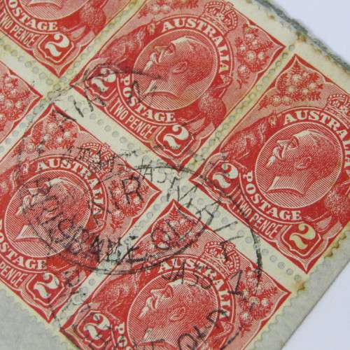 Australian Airmail cover with 7 x 2 pence stamps to India