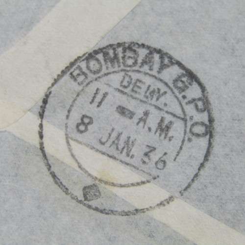 Australian Airmail cover with 7 x 2 pence stamps to India
