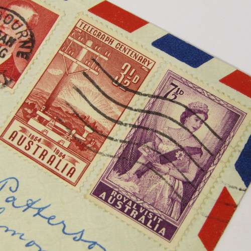 Australian Airmail cover to South Africa with variety of stamps