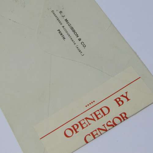 Australian Censor, Airmail cover to South Africa