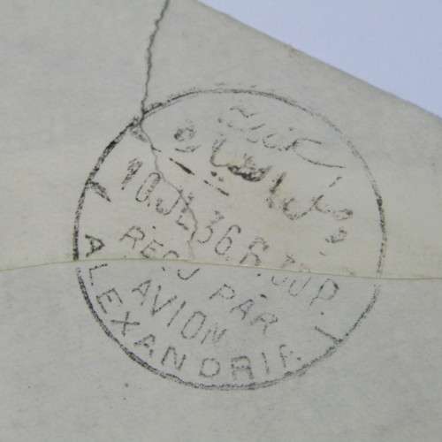 Australian Airmail via Alexandra to South Africa with late fee written on cover