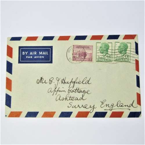 Australia cover sent to England with Melbourne 1952 cancellation