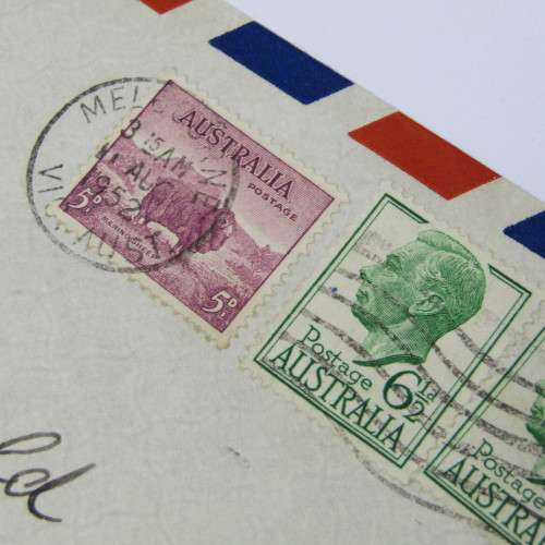 Australia cover sent to England with Melbourne 1952 cancellation