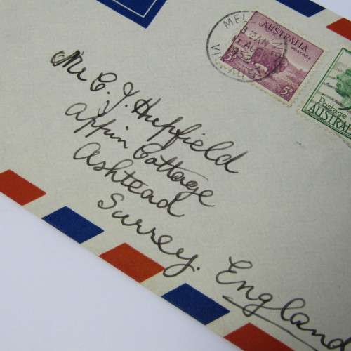 Australia cover sent to England with Melbourne 1952 cancellation