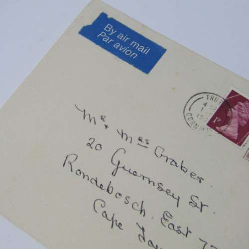 Cover sent form Britain to South Africa with 1P stamp