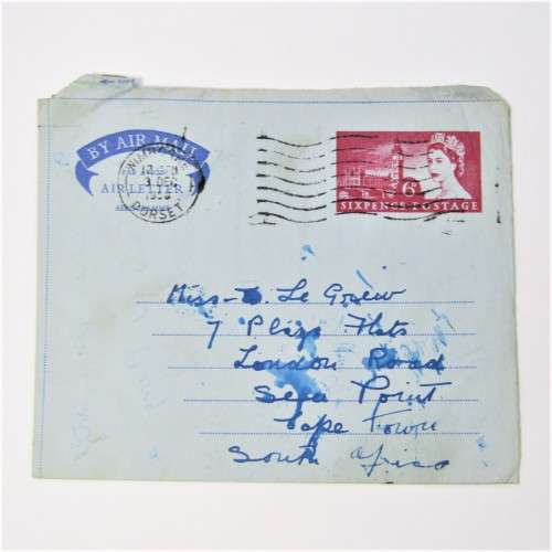 4 Used postal envelopes England to South Africa