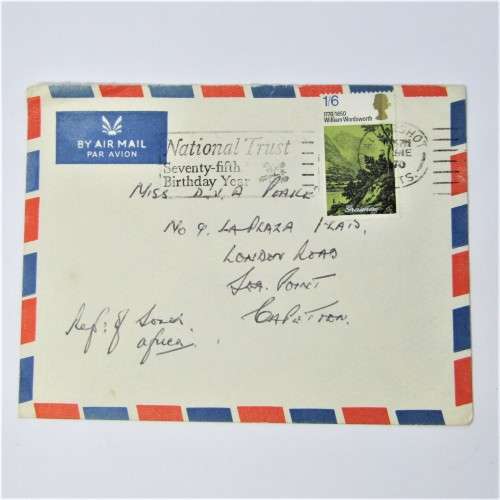 4 Used postal envelopes England to South Africa