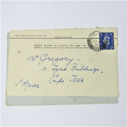 4 Used postal envelopes England to South Africa