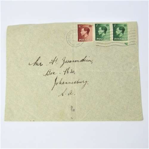 4 Used postal envelopes England to South Africa