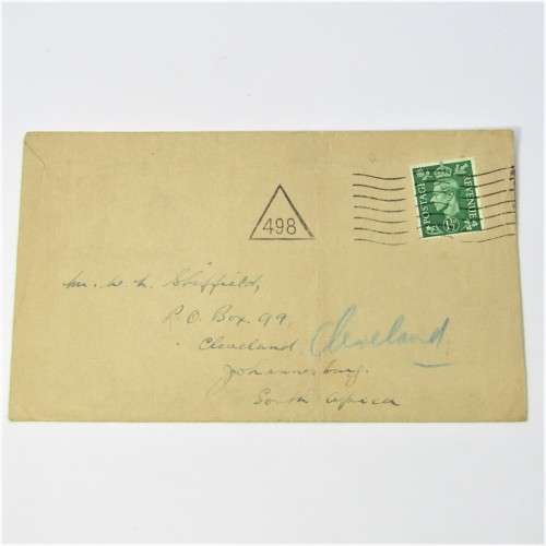 4 Used postal envelopes England to South Africa