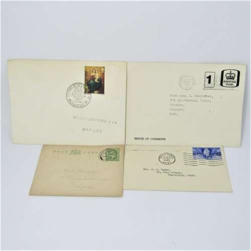 Lot of four used postal envelopes from England