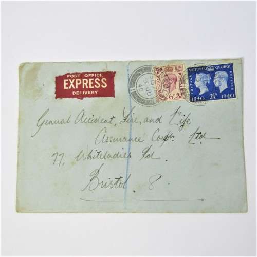 Lot of four used postal envelopes from England