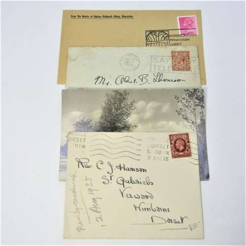 Lot of four used postal envelopes from England