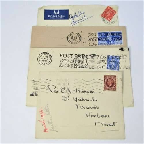 Lot of four used postal envelopes from England