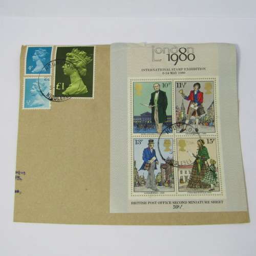 Lot of four used postal envelopes from England