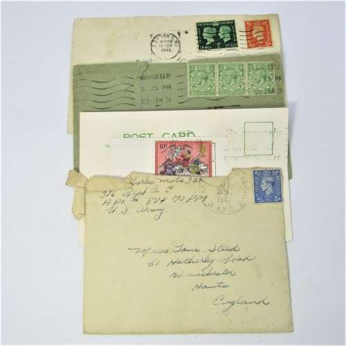 Lot of four used postal envelopes from England