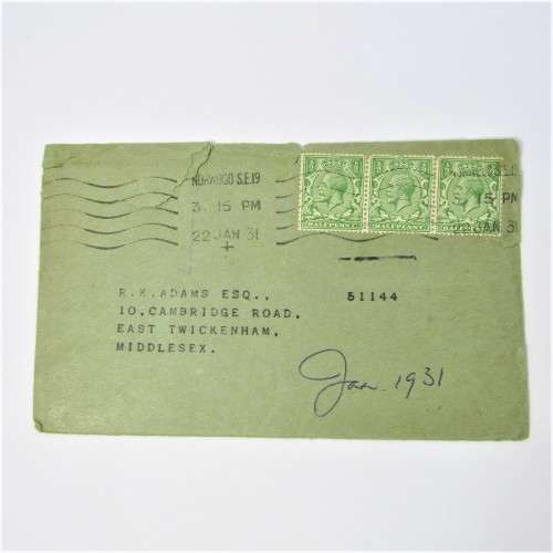 Lot of four used postal envelopes from England