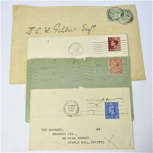 Lot of four used postal envelopes from England