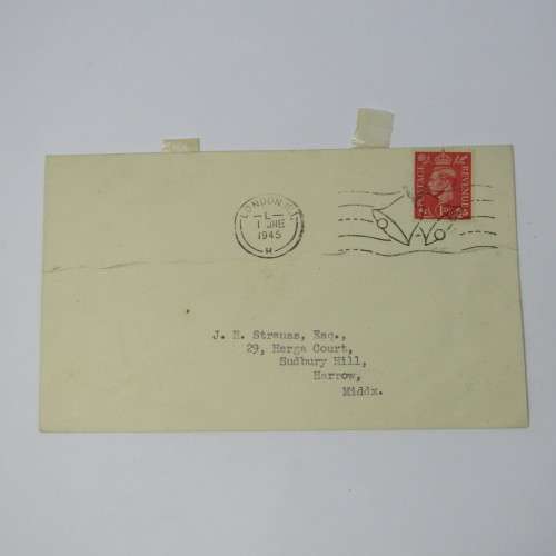 Lot of four Used postal envelopes from England to South Africa