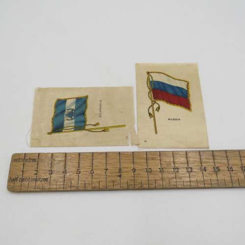 Lot of 15 Flags of all nations silk cigarette cards
