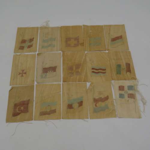 Lot of 15 Flags of all nations silk cigarette cards