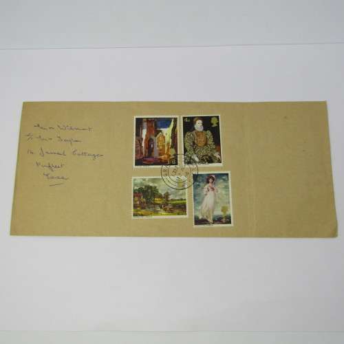 Lot of four Used postal envelopes from England to South Africa