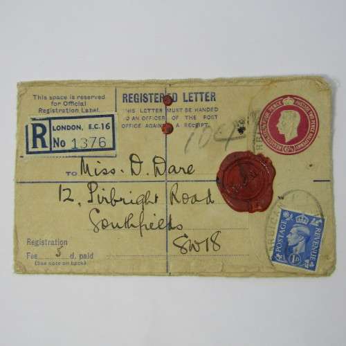 Lot of four Used postal envelopes from England to South Africa