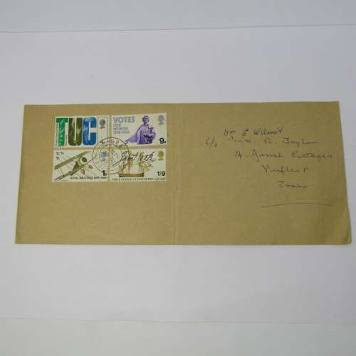 Lot of four Used postal envelopes from England to South Africa