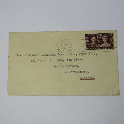 Lot of four Used postal envelopes from England to South Africa