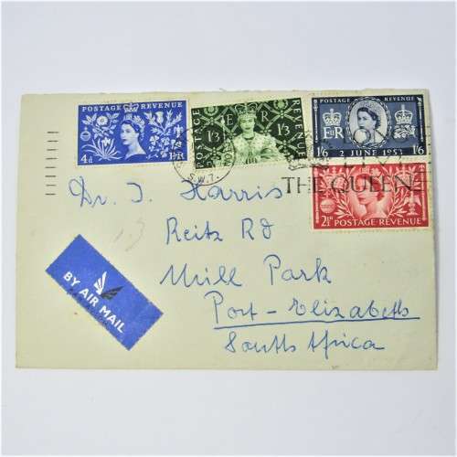 England to South Africa cover Air Mail