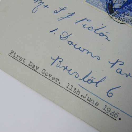 Great Britain 1946 First day cover from Somerset England to Bristol England 11 June 1946