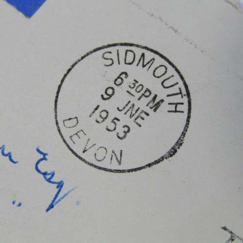Airmail cover from Sidmouth Devon to Cape Town South Africa 9 June 1953