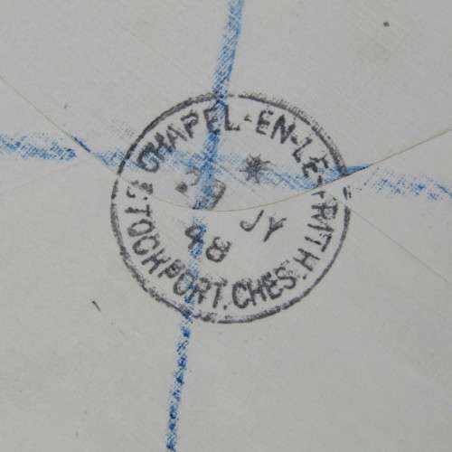 Registered First day cover from Chapel en Le Frith to Chapel en Le frith England with 4 stamps
