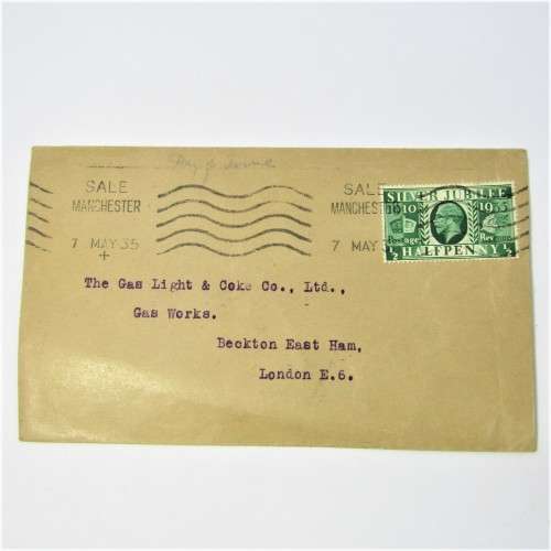 Silver Jubilee First day cover from Manchester to London with 1935 silver jubilee stamp