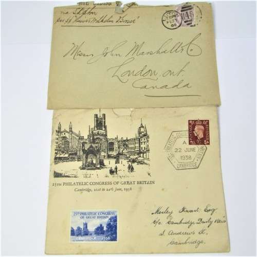 Lot of 2 used envelopes from England