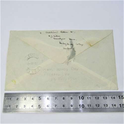 Postally used envelope from England to Rhodesia