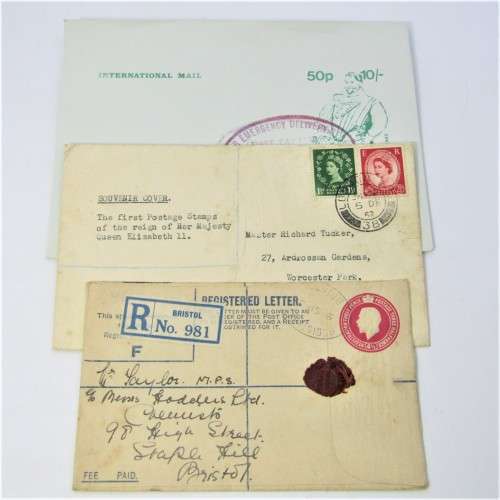 Lot of three Used postal envelopes from England