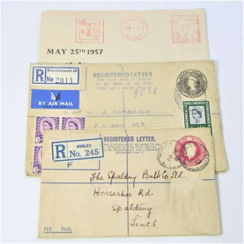 Lot of three Used postal envelopes from England