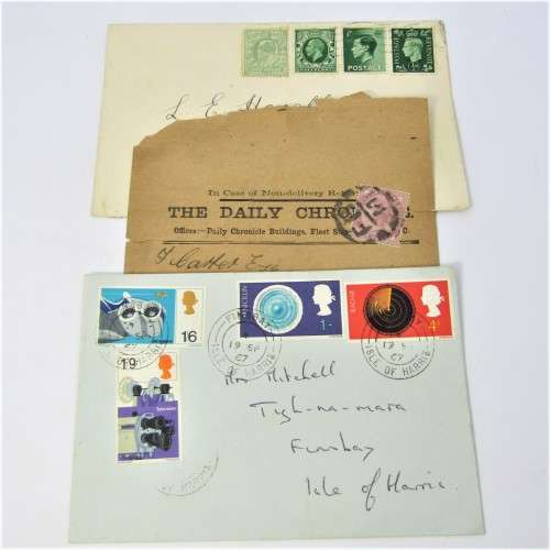 Lot of three Used postal envelopes from England