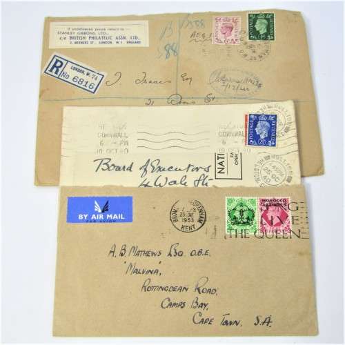 Lot of three Used postal envelopes from England