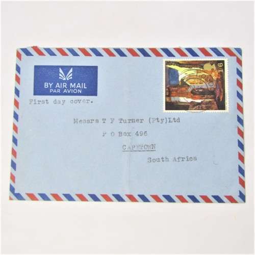Lot of four Used postal envelopes from England to South Africa