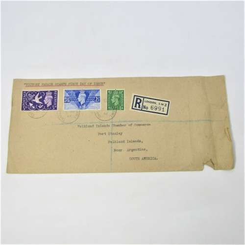 3 Used postal envelopes from England to South Africa