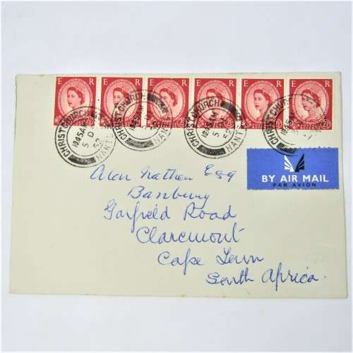 3 Used postal envelopes from England to South Africa