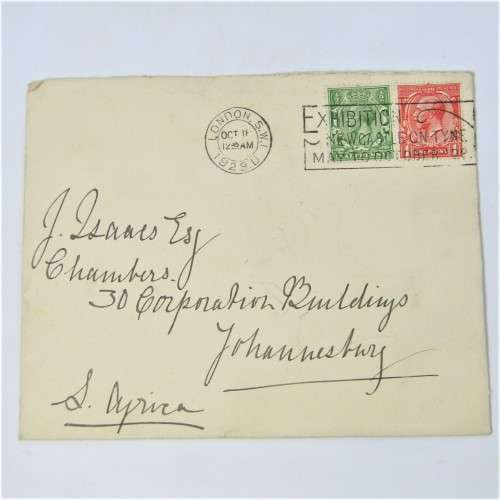 3 Used postal envelopes from England to South Africa