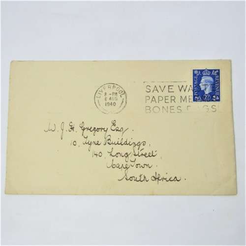 3 Used postal envelopes from England to South Africa