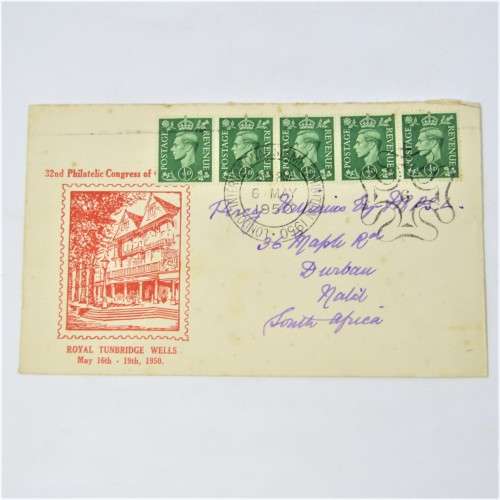 3 Used postal envelopes from England to South Africa